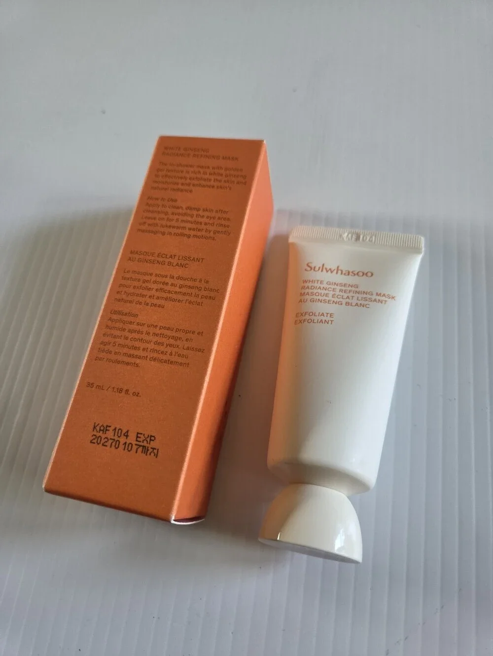 Sulwhasoo White Ginseng Radiance Refining Mask 35ml Mini Exfoliating New